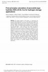 Research paper thumbnail of First principles calculation of perovskite‐type hydrides KXH<sub>3</sub> (X=Al, Cu) for hydrogen storage applications