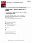 Research paper thumbnail of Characterization of Lactic Acid Bacteria from Dry Sausages