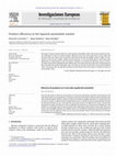 Research paper thumbnail of Product efficiency in the Spanish automobile market