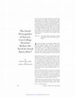 Research paper thumbnail of The Social Prerequisites of Success: Can College Structure Reduce the Need for Social Know-How?