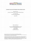 Research paper thumbnail of Institutional Transfer and the Management of Risk in Higher Education. WISCAPE Working Paper