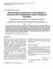 Bacteriological assessment of groundwater in Arkavathi and Vrishabhavathi basins, Bangalore, Karnataka Cover Page