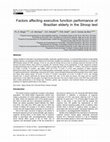 Research paper thumbnail of Factors affecting executive function performance of Brazilian elderly in the Stroop test