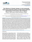 The influence of climate change on rural community food crops production pattern in high humid rainforest agroecology in the southern part of Nigeria Cover Page