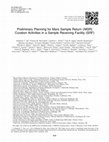 Research paper thumbnail of Preliminary Planning for Mars Sample Return (MSR) Curation Activities in a Sample Receiving Facility (SRF)