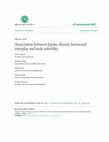 Association between leptin, obesity, hormonal interplay and male infertility Cover Page