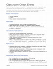 Research paper thumbnail of Classroom Cheat Sheet