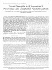 Periodic Nanopillar N-I-P Amorphous Si Photovoltaic Cells Using Carbon Nanotube Scaffolds Cover Page