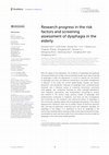 Research paper thumbnail of Research progress in the risk factors and screening assessment of dysphagia in the elderly