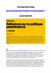 Research paper thumbnail of AOC Raef Zreik Réflexions sur la politique palestinienne