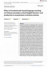 Effect of localized task-based language teaching on Chinese secondary school English learners’ oral production in examination-oriented contexts Cover Page