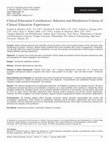 Research paper thumbnail of Clinical Education Coordinators' Selection and Deselection Criteria of Clinical Education Experiences