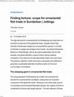 Research paper thumbnail of Finding fortune: scope for ornamental fish trade in Sundarban