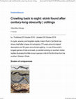 Research paper thumbnail of Crawling back to sight: skink found after century-long obscurity