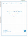 Research paper thumbnail of How Accurate are Recall Data? Evidence from Coastal India