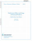 Research paper thumbnail of Endowment Effects and Usage of Financial Products: Field Evidence from Malawi