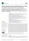 Sexual Dysfunction in People with Multiple Sclerosis: The Role of Disease Severity, Illness Perception, and Depression Cover Page