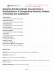 Research paper thumbnail of Exploring the Biosynthetic Gene Clusters in Brevibacterium: A Comparative Genomic Analysis of Diversity and Distribution