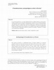 Research paper thumbnail of Consideraciones antropológicas sobre la ficción