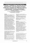 TRADUÇÃO E VALIDAÇÃO DO PHARMACY SERVICES QUESTIONNAIRE" PARA PORTUGUÊS (EUROPEU) Pharmacy Practice, january-march, año/vol. 3 … Cover Page