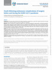 Death following pulmonary complications of surgery before and during the SARS-CoV-2 pandemic Cover Page