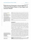 Research paper thumbnail of Endometrioma Presented as Acute Abdomen in a Peritoneal Dialysis Patient: A Case Report and Literature Review