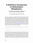 Research paper thumbnail of A Definitive Introduction to Metamodern Metaphysics