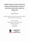 Research paper thumbnail of Vegetation response to control of invasive alien  European rabbits (Oryctolagus cuniculatus) on  South African offshore islands: insights from  Robben Island