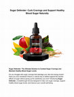 Sugar Defender Curb Cravings and Support Healthy Blood Sugar Naturally Cover Page