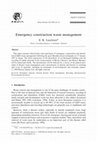 Research paper thumbnail of Emergency construction waste management