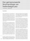 Een geimproviseerde fenomenologie van jazz - Tim Berne Cover Page