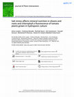 Research paper thumbnail of Salt stress affects mineral nutrition in shoots and roots and chlorophyll a fluorescence of tomato plants grown in hydroponic culture