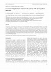 Research paper thumbnail of Special issue in honour of Prof. Reto J. Strasser - Environmental pollution is reflected in the activity of the photosynthetic apparatus