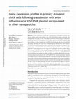 Gene expression profiles in primary duodenal chick cells following transfection with avian influenza virus H5 DNA plasmid encapsulated in silver nanoparticles Cover Page