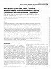 Meal Amino Acids with Varied Levels of Arginine do Not Affect Postprandial Vascular Endothelial Function in Healthy Young Men Cover Page