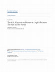 The AALS Section on Women in Legal Education: The Past and the Future Cover Page