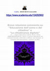 Breve relazione-commento su "Educazione dell’uomo e del cittadino" e  "La cittadinanza digitale" Cover Page