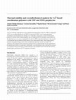 Thermal stability and crystallochemical analysis for CoII-based coordination polymers with TPP and TPPS porphyrins Cover Page