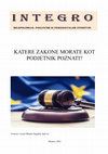 KATERE ZAKONE MORATE KOT PODJETNIK POZNATI? Cover Page