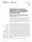 GTF2I Mutation in Thymomas: Independence From Racial-Ethnic Backgrounds. An Indian/German Comparative Study Cover Page