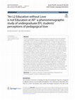 An L2 Education without Love is not Education at All": a phenomenographic study of undergraduate EFL students’ perceptions of pedagogical love Cover Page