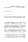 Research paper thumbnail of Patients’ perceptions of ambulatory healthcare work organisation and communication in healthcare entities