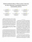 Market-Mediated Effects: What Are they? And why are They Important for Geospatial Analysis of Sustainability Policies Cover Page