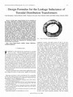 Design Formulas for the Leakage Inductance of Toroidal Distribution Transformers Cover Page