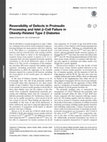 Reversibility of Defects in Proinsulin Processing and Islet β-Cell Failure in Obesity-Related Type 2 Diabetes Cover Page