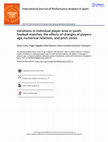 Research paper thumbnail of Variations in individual player area in youth football matches: the effects of changes of players’ age, numerical relations, and pitch zones