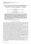 Sense of Humor and Emotional Intelligence as Predictors of Stress among EFL Teachers Cover Page