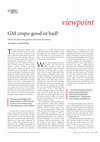 GM crops: good or bad? Cover Page