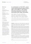 A combination of HLA-DP α and β chain polymorphisms paired with a SNP in the DPB1 3’ UTR region, denoting expression levels, are associated with atopic dermatitis Cover Page