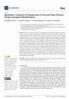 Qualitative Analysis of Polyphenols in Glycerol Plant Extracts Using Untargeted Metabolomics Cover Page